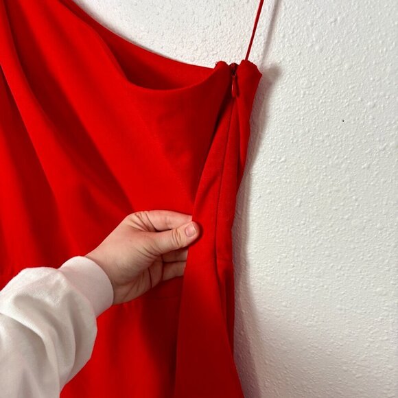 Sam Edelman NWT Cady One Shoulder Red Tiered Maxi Dress Size: 14 - Picture 7 of 11